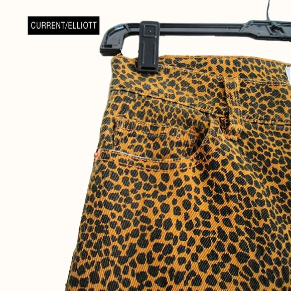 CURRENT/ELLIOTT NEW Glam Rock HIGH WAIST STILETTO Spotted Leopard Crop Jean 26/2 - Picture 4 of 12